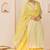 Mint green embroidered chanderi silk kurti set with skirt