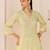 Mint green embroidered chanderi silk kurti set with skirt