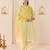 Mint green embroidered chanderi silk choga kurta set