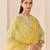 Mint green embroidered chanderi silk choga kurta set