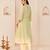 Mint green embroidered chanderi silk choga kurta set