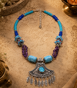 Nomadic grace mixed beads statement necklace