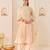 Carnation pink embroidered chanderi silk choga kurta set