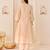 Carnation pink embroidered chanderi silk choga kurta set