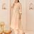 Carnation pink embroidered chanderi silk choga kurta set