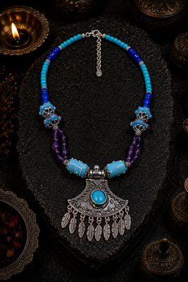 Nomadic grace mixed beads statement necklace 2