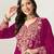 Rani pink embroidered chinon sharara salwar suit