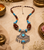 Earthy elegance assorted beads necklace