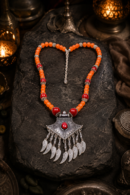 Gypsy soul beaded necklace with german silver pendant 2
