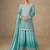 Blue embroidered georgette sharara