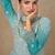 Blue embroidered georgette sharara