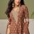 Brown embroidered georgette sharara