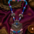 Rustic bloom beaded necklace with silver-tone pendant