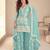 Blue embroidered chiffon sharara