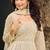 Beige embroidered net festive salwar suits