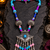 Rustic bloom beaded necklace with silver-tone pendant