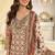 Beige embroidered crepe sharara