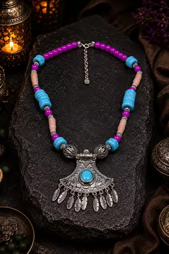 Antique melody beaded necklace