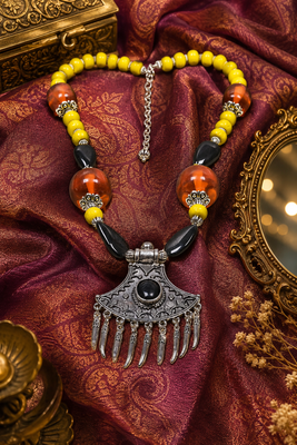 Bohemian raga multi-bead necklace 1