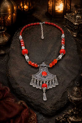Desert moon assorted beads statement necklace 2