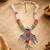 Assorted beads necklace with german silver pendant