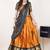 Mustard woven art silk lehenga choli