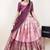 Pink woven art silk lehenga choli