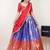 Blue woven art silk lehenga choli