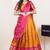 Yellow woven art silk lehenga choli