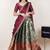 Green woven art silk lehenga choli