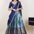 Blue woven art silk lehenga choli