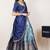 Blue woven art silk lehenga choli