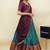 Teal woven art silk lehenga choli