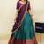 Teal woven art silk lehenga choli