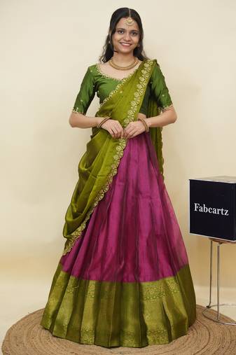 Rose woven art silk lehenga choli