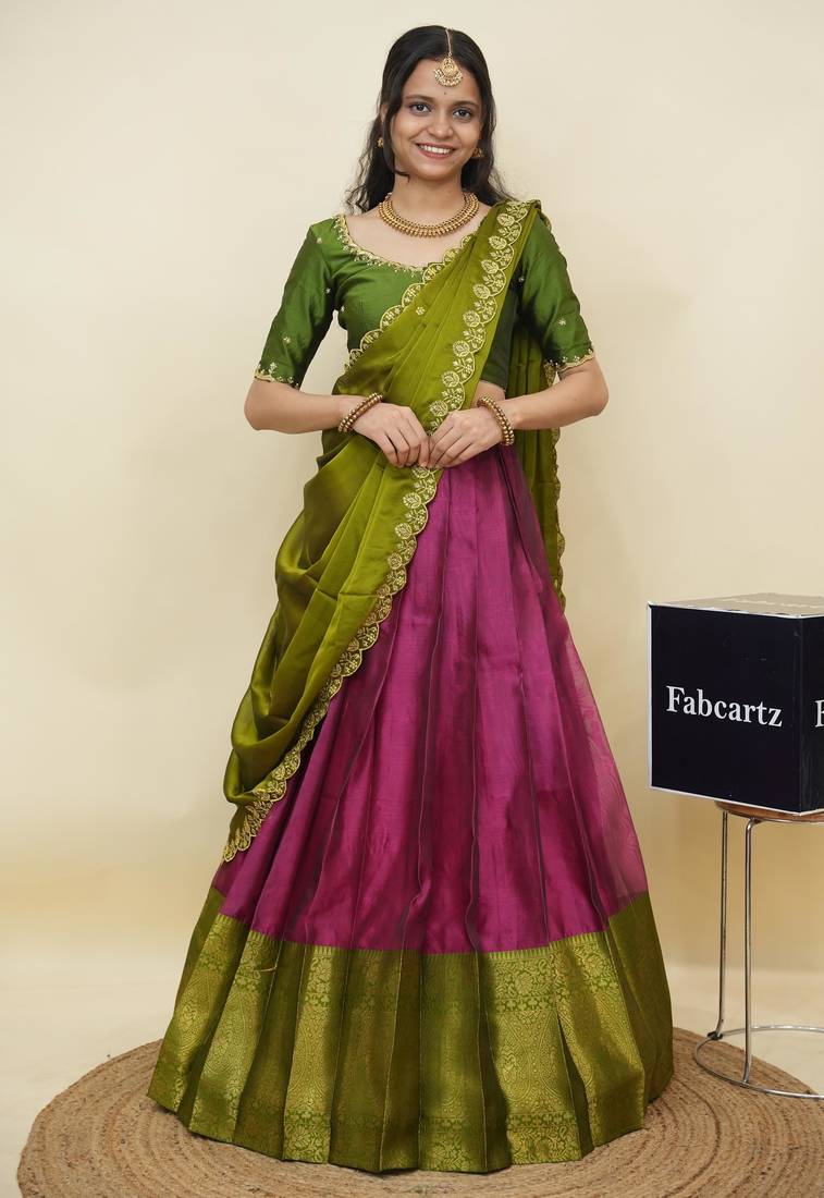 Rose woven art silk lehenga choli