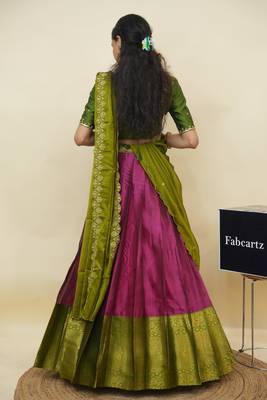 Rose woven art silk lehenga choli 2