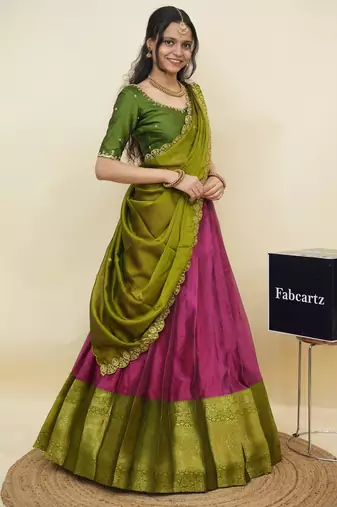 Rose woven art silk lehenga choli