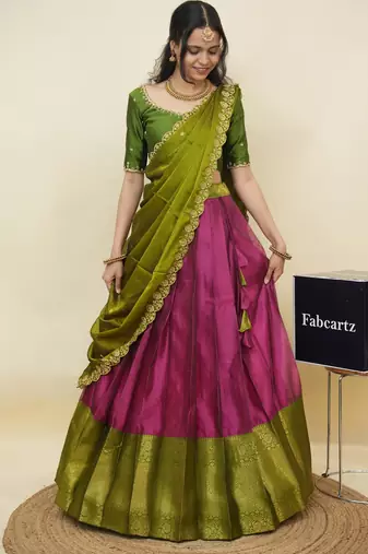 Rose woven art silk lehenga choli