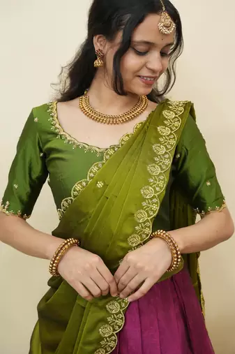 Rose woven art silk lehenga choli