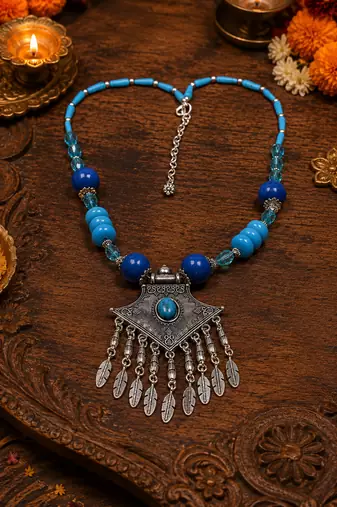 Boho assorted beads necklace