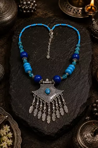 Boho assorted beads necklace