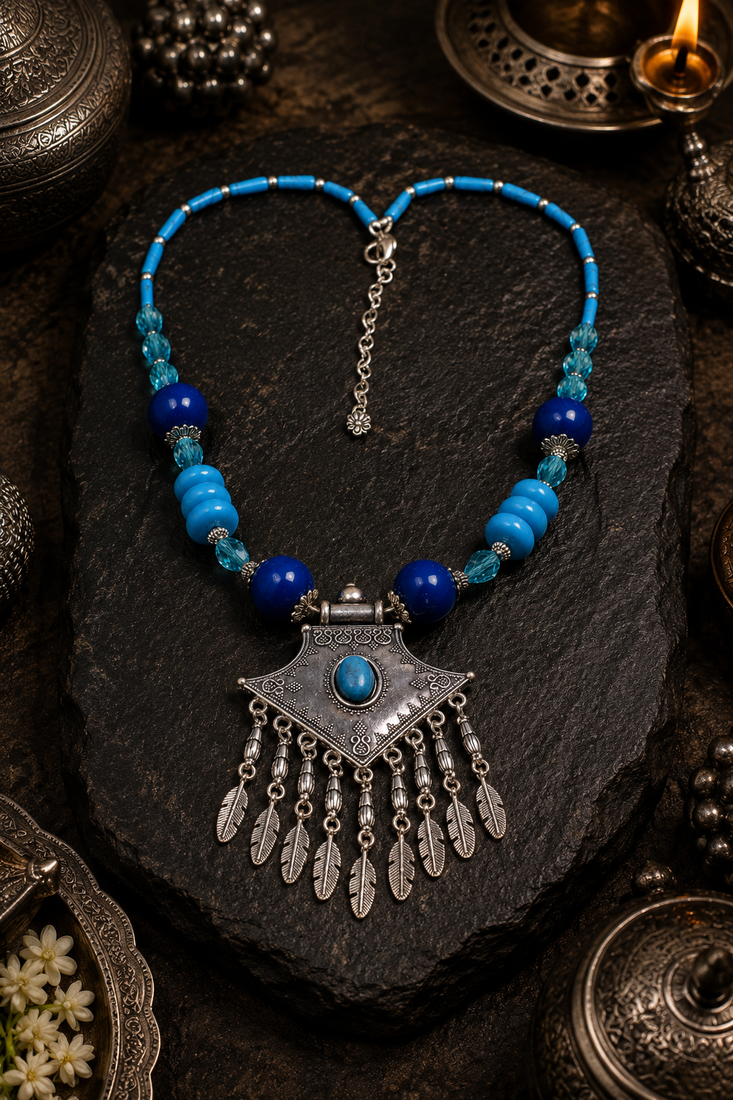 Boho assorted beads necklace