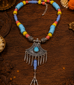 Heritage beads necklace with german silver pendant