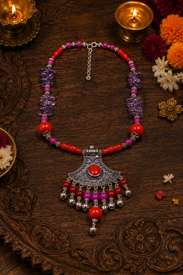 Rustic assorted beads necklace 1
