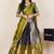 Blue woven art silk lehenga choli