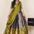 Blue woven art silk lehenga choli