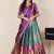 turquoise woven art silk lehenga choli