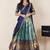 Teal woven art silk lehenga choli