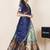 Teal woven art silk lehenga choli